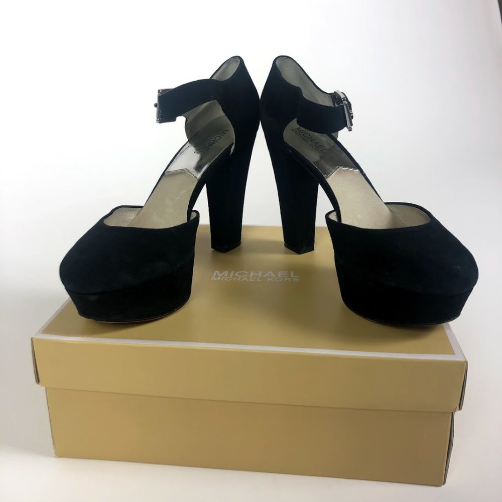 Michael Kors Strappy Closed Toe Black Heels